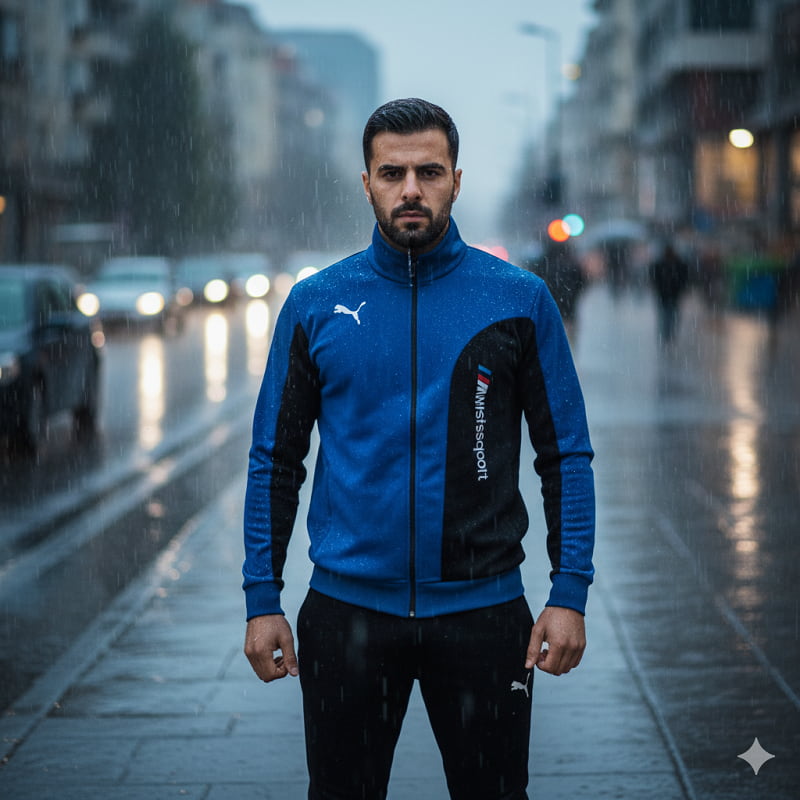 ست سوئیشرت شلوار مردانه آبی مدل MotorSport